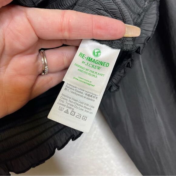 J. Crew Square Neck Smocked Featherweight Satin Top M - Picture 5 of 8